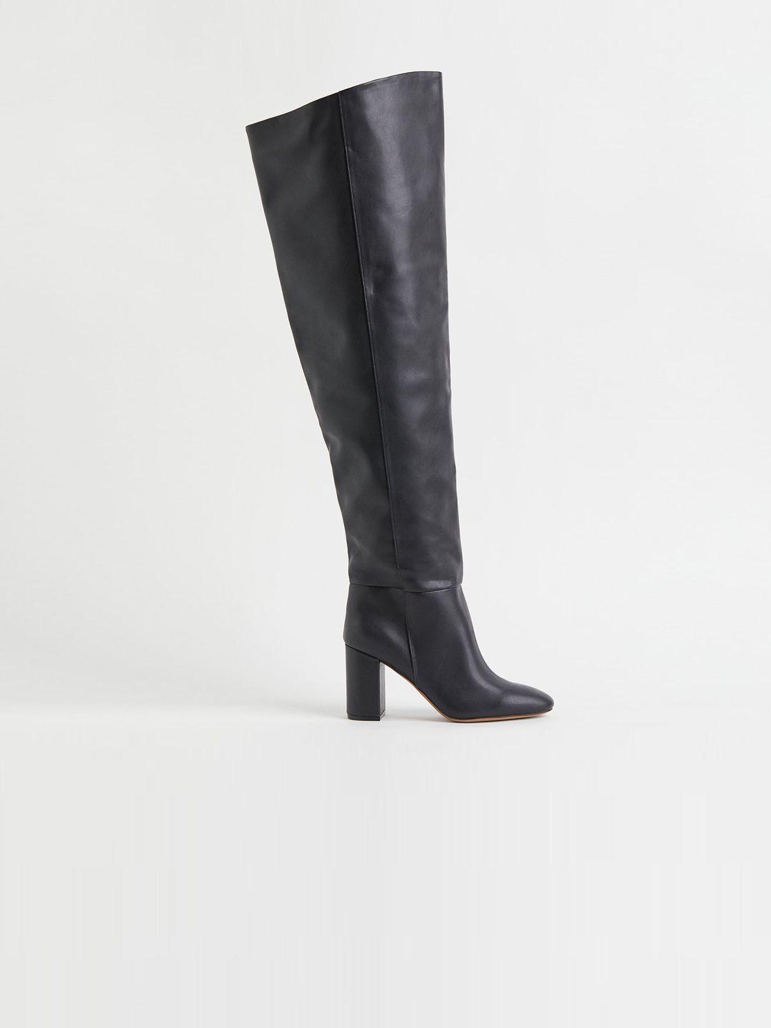 h&m women black long boots