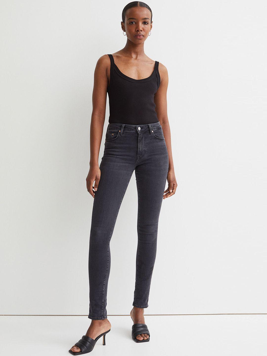 h&m women black shaping skinny regular jeans