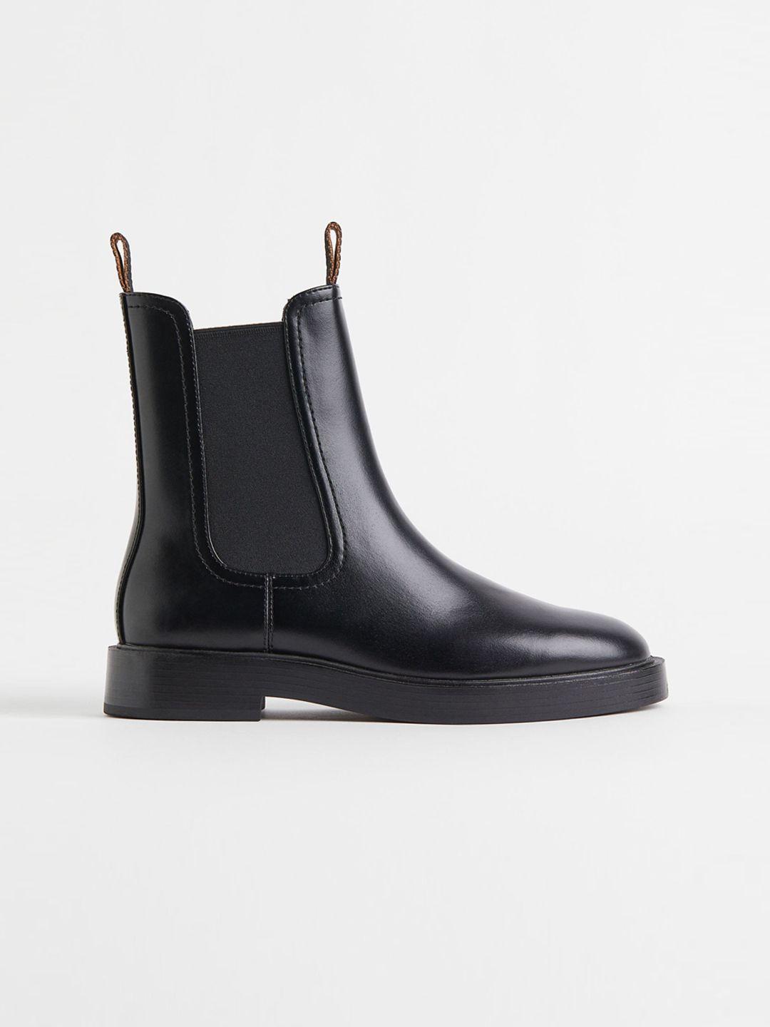 h&m women black solid chelsea boots