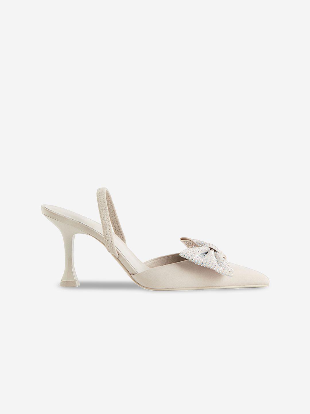 h&m women bow-detail slingbacks