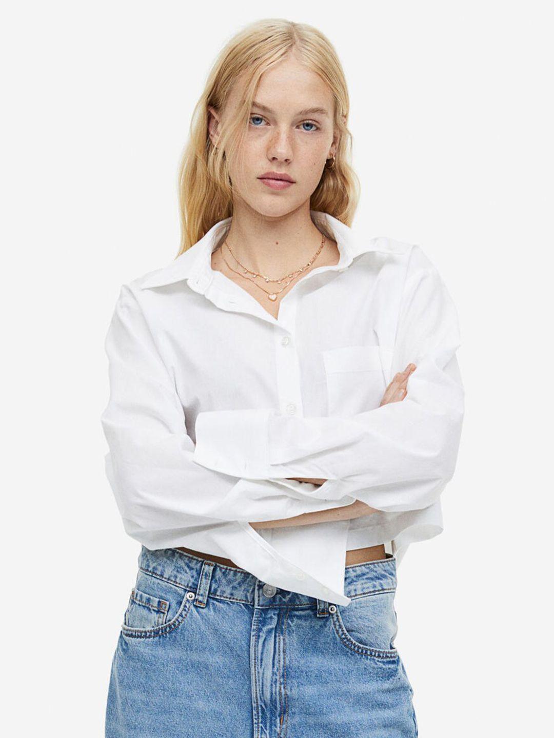 h&m women boxy-style cotton shirt