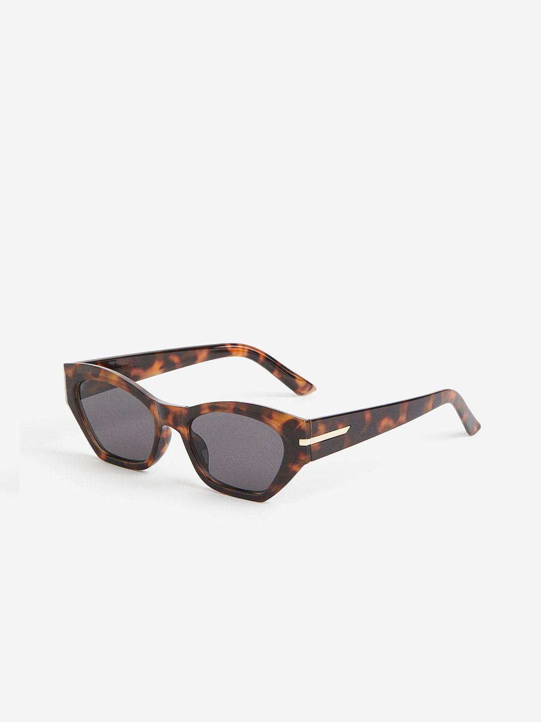 h&m women brown cat-eye sunglasses
