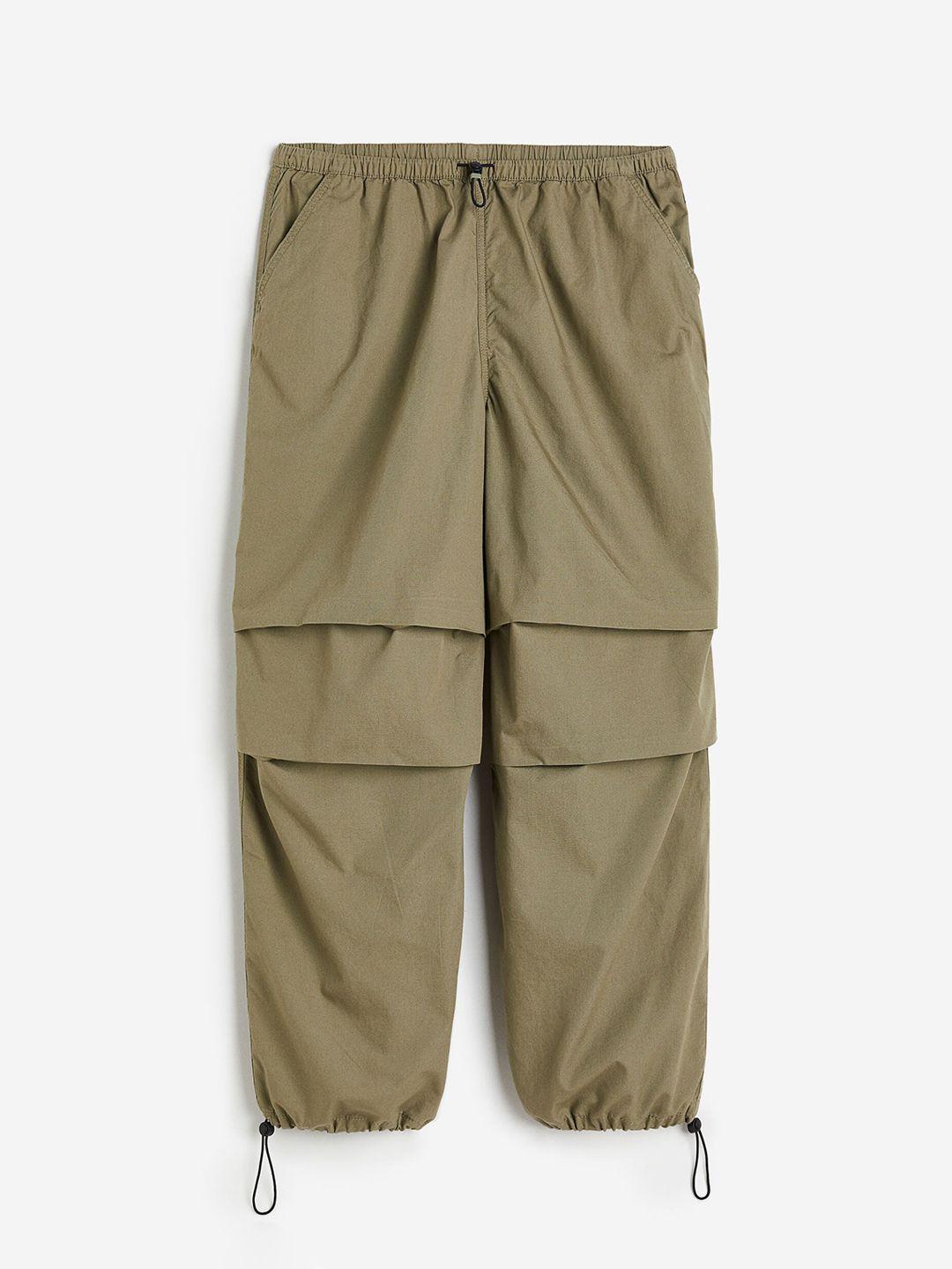 h&m women cotton parachute trousers