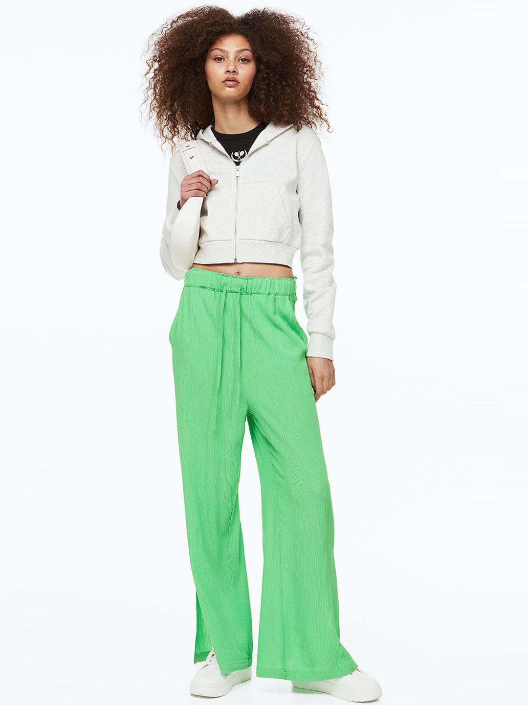h&m women crepe pull-on trousers