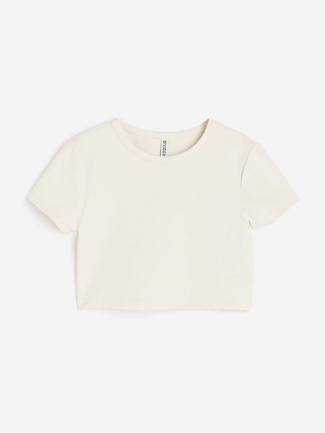 h&m women cropped jersey top