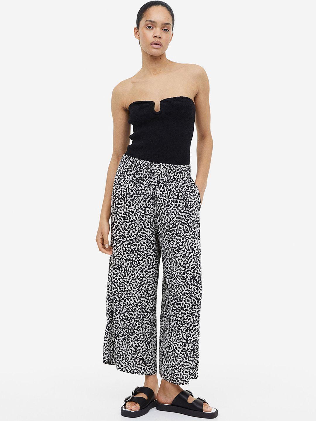 h&m women cropped pull-on trousers