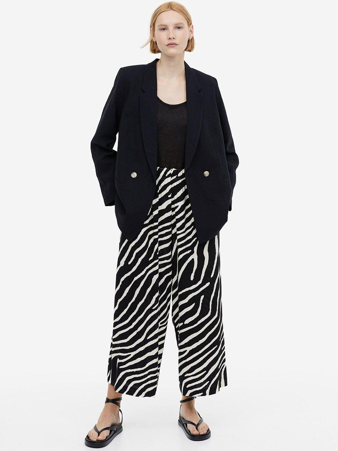 h&m women cropped pull-on trousers