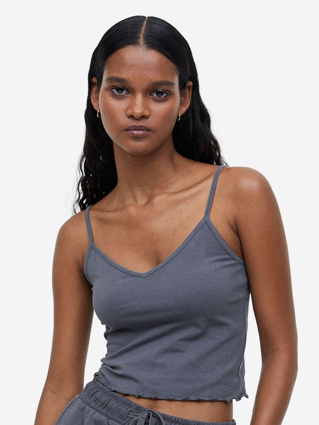 h&m women cropped strappy top