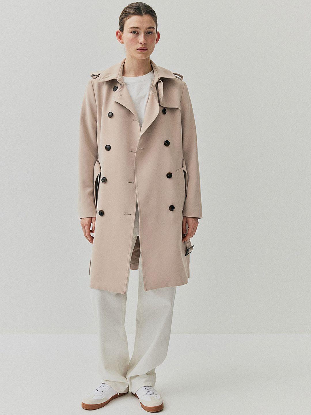 h&m women double breasted trench coats