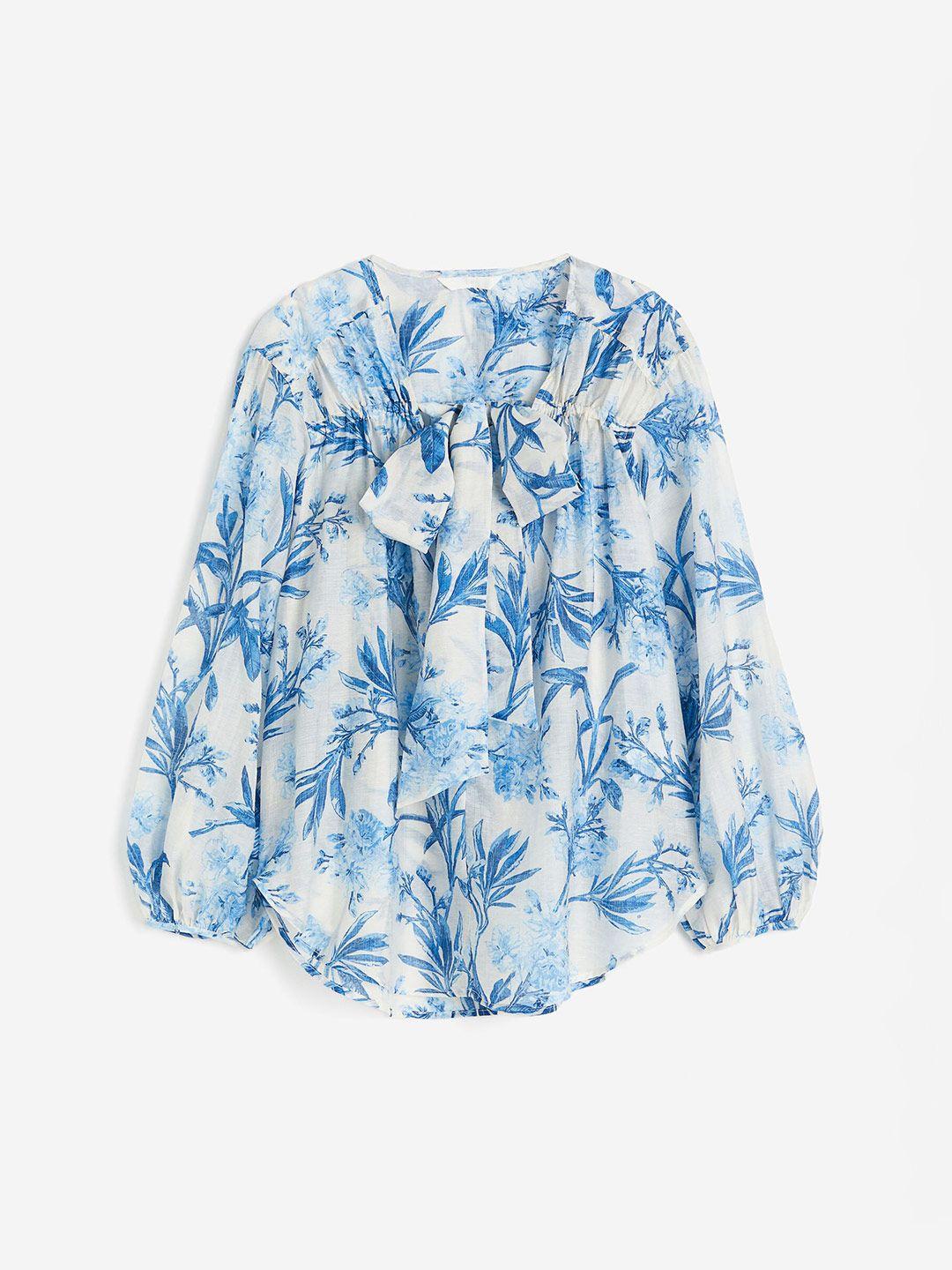 h&m women drawstring-detail blouse