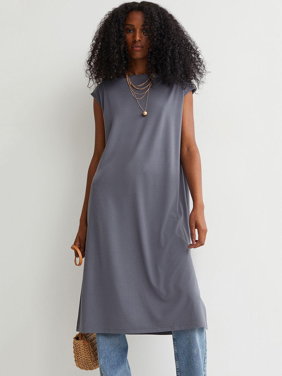 h&m women grey jersey dress