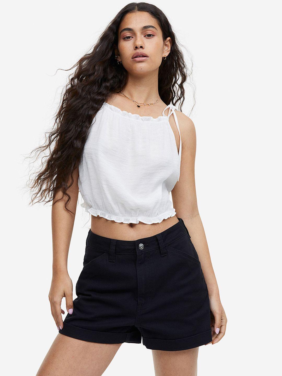 h&m women high-waisted cargo shorts