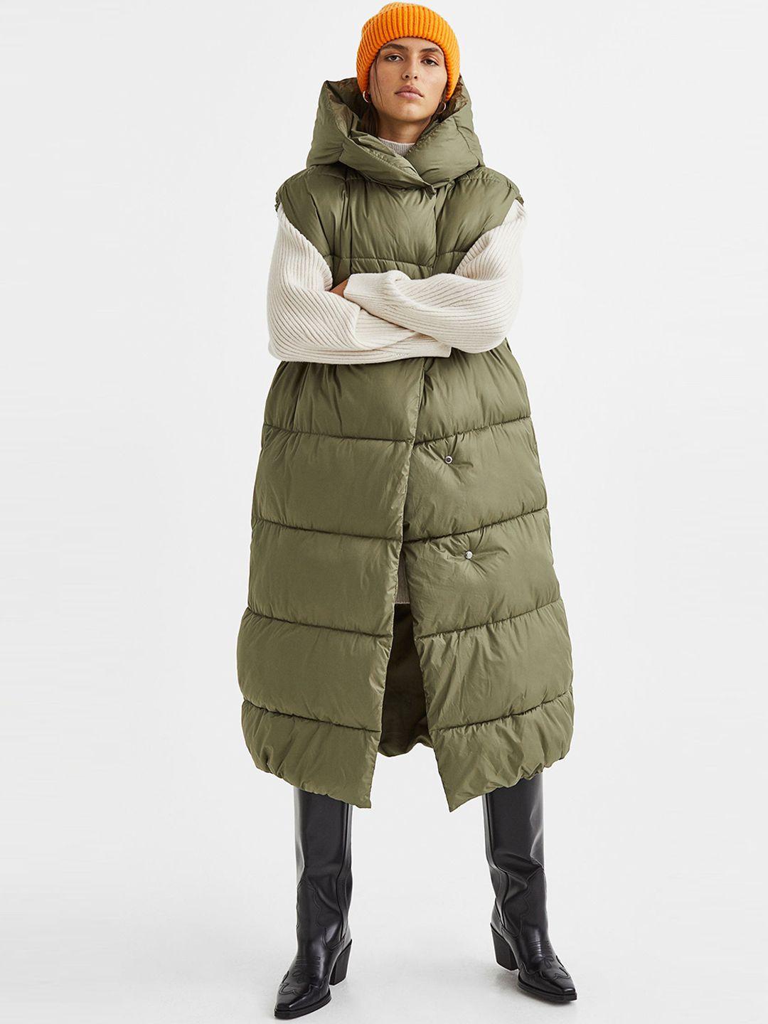 h&m women hooded puffer gilet