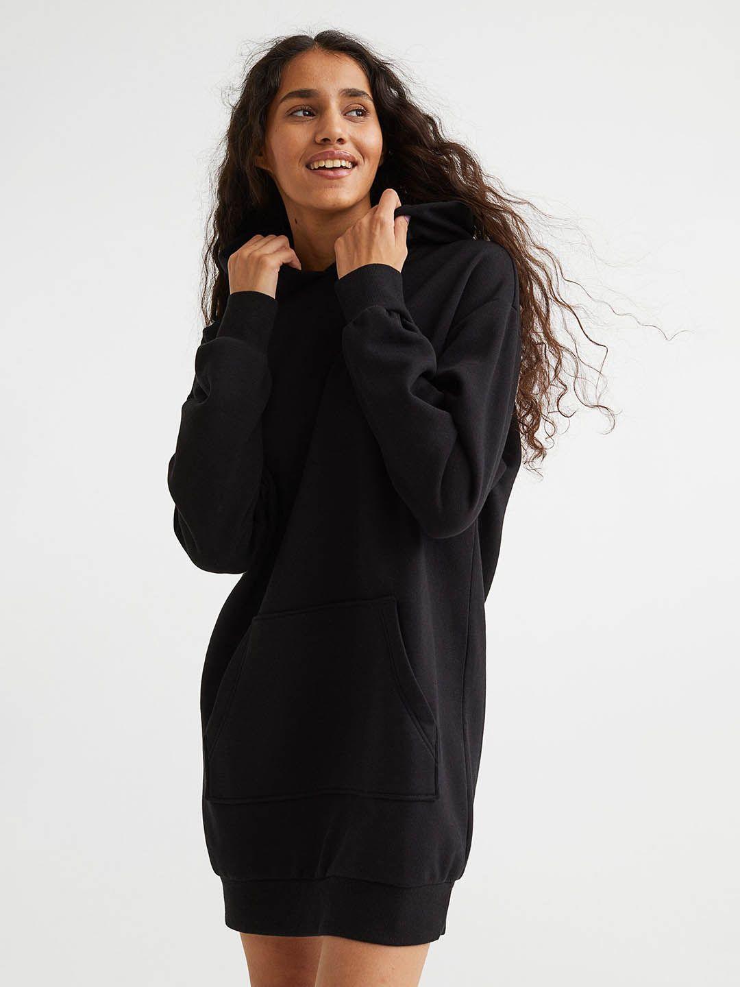 h&m women hooded sweatshirt dress