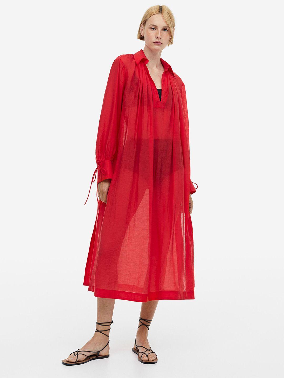 h&m women lyocell-blend kaftan dress