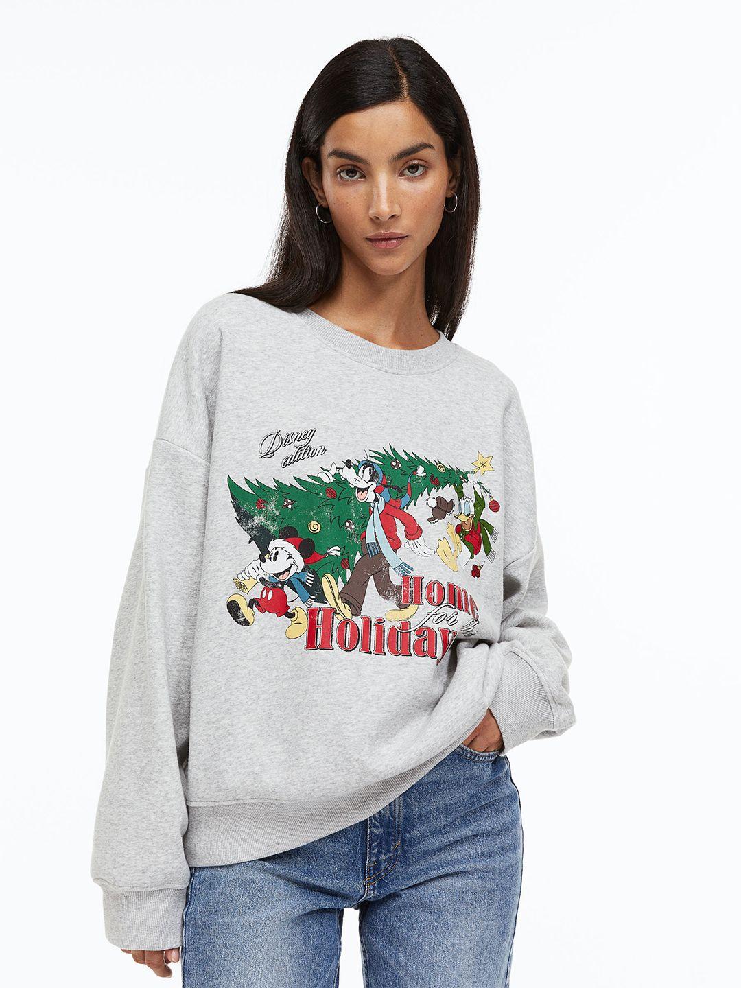 h&m women motif-detail sweatshirt