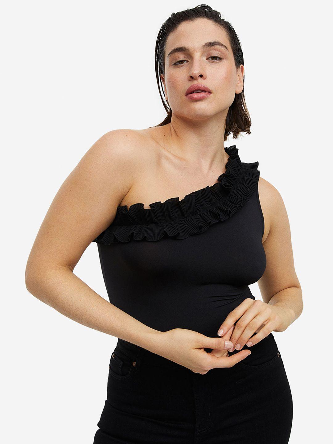 h&m women one-shoulder thong bodysuit