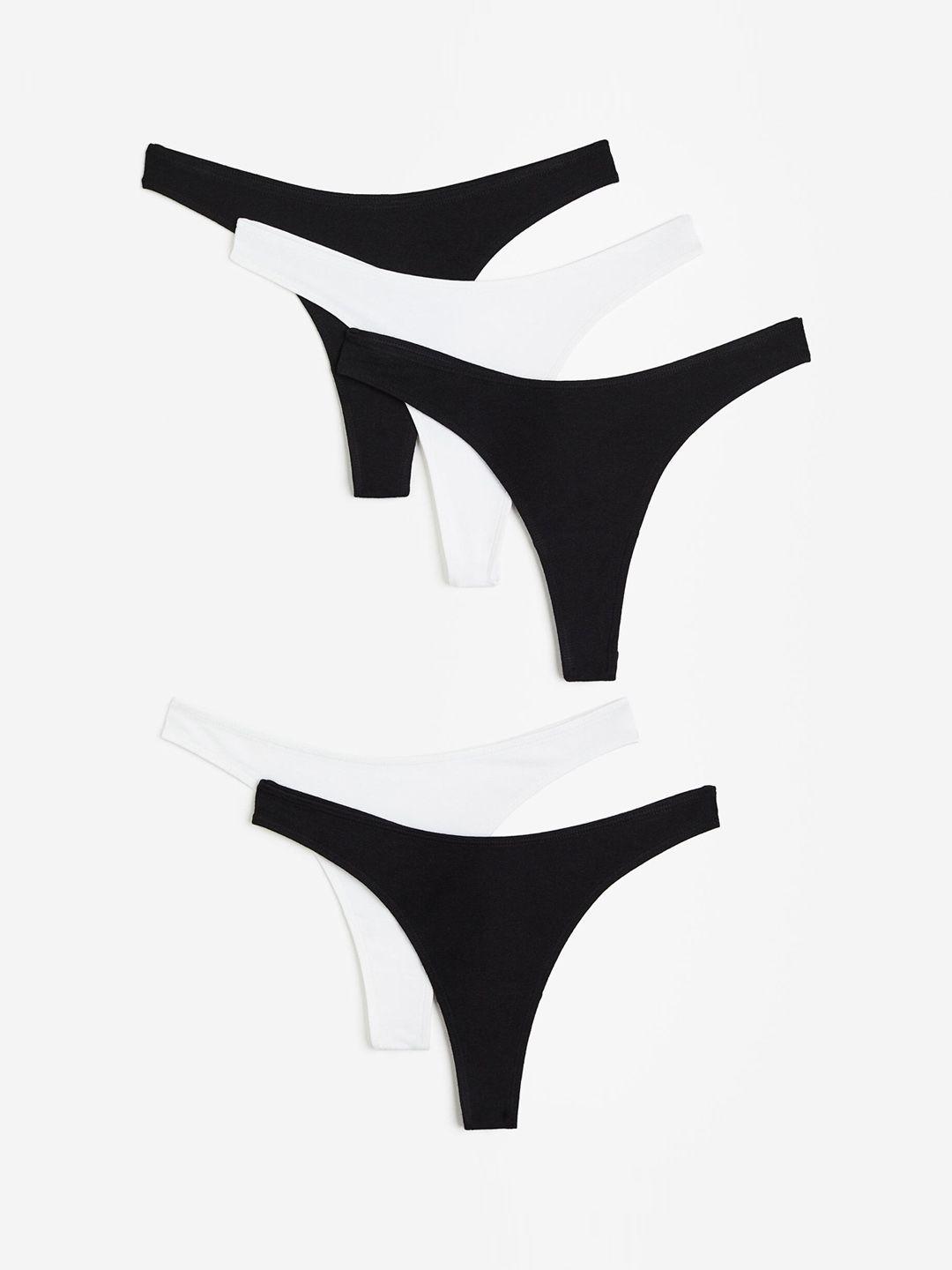 h&m women pack of 5 cotton thong briefs