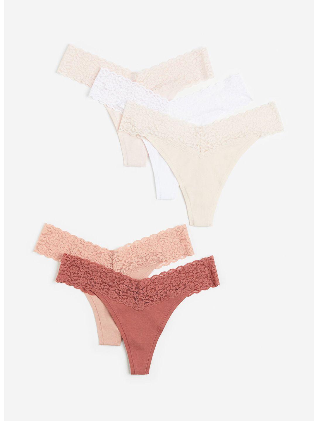 h&m women pack of 5 self design hipster briefs