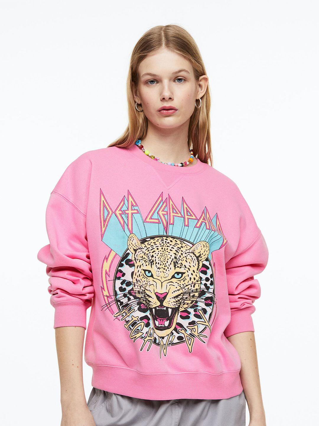 h&m women printed sweatshirt