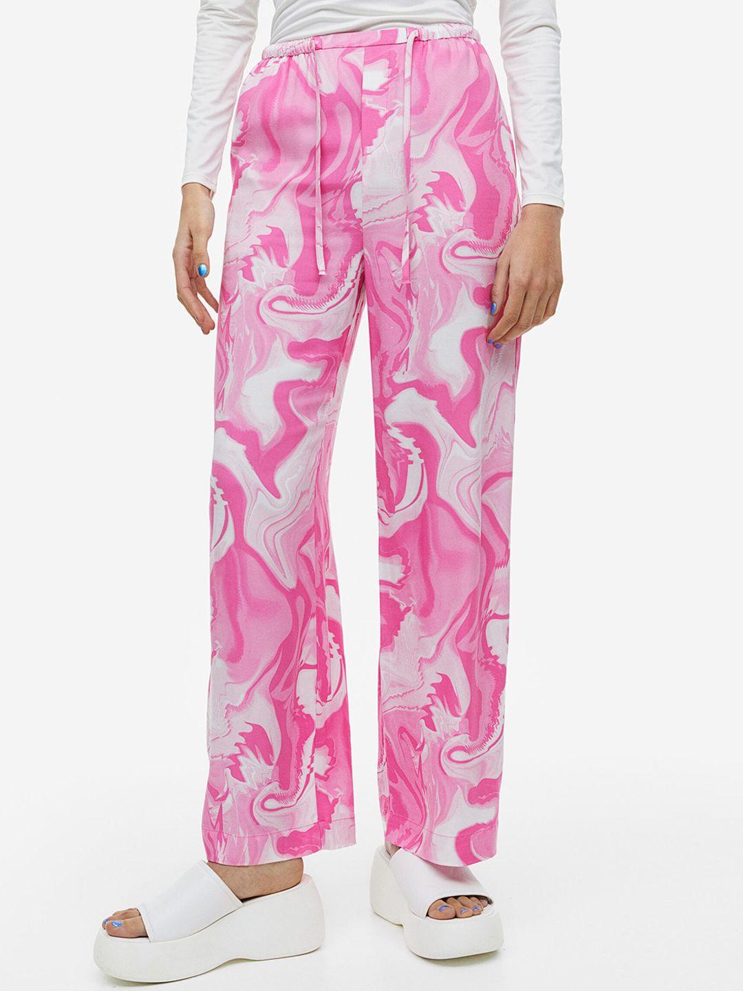 h&m women pull-on satin trousers