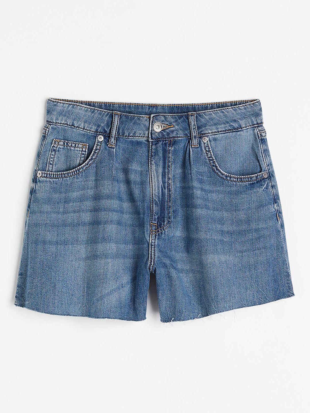 h&m women pure cotton high denim shorts