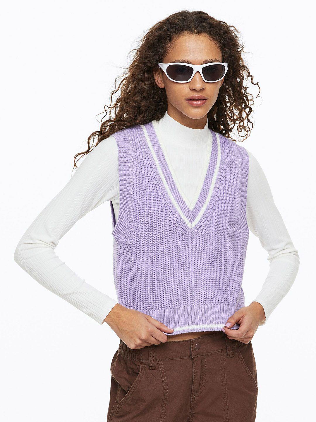 h&m women rib-knit acrylic sweater vest