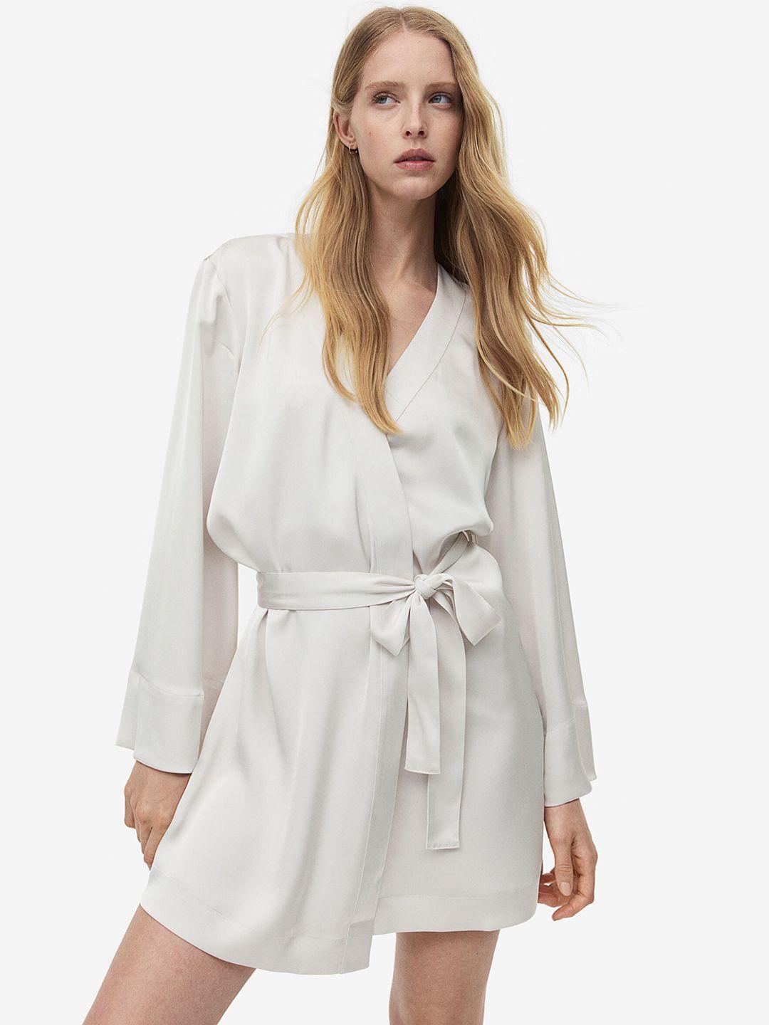 h&m women satin dressing robe