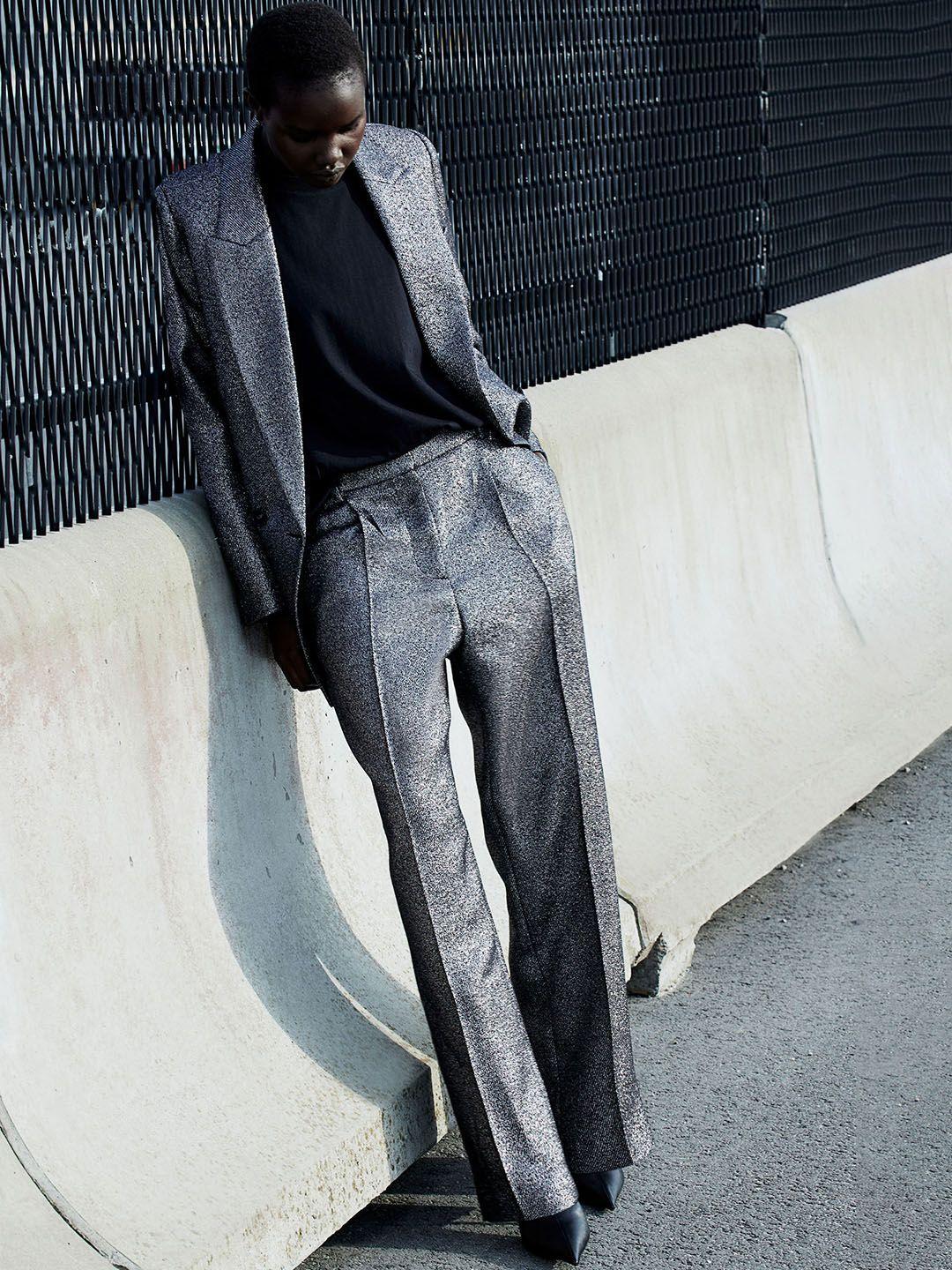 h&m women shimmering trousers