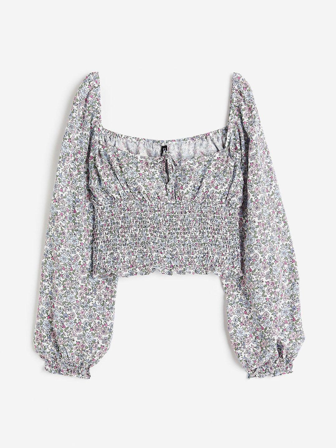 h&m women smocked blouse