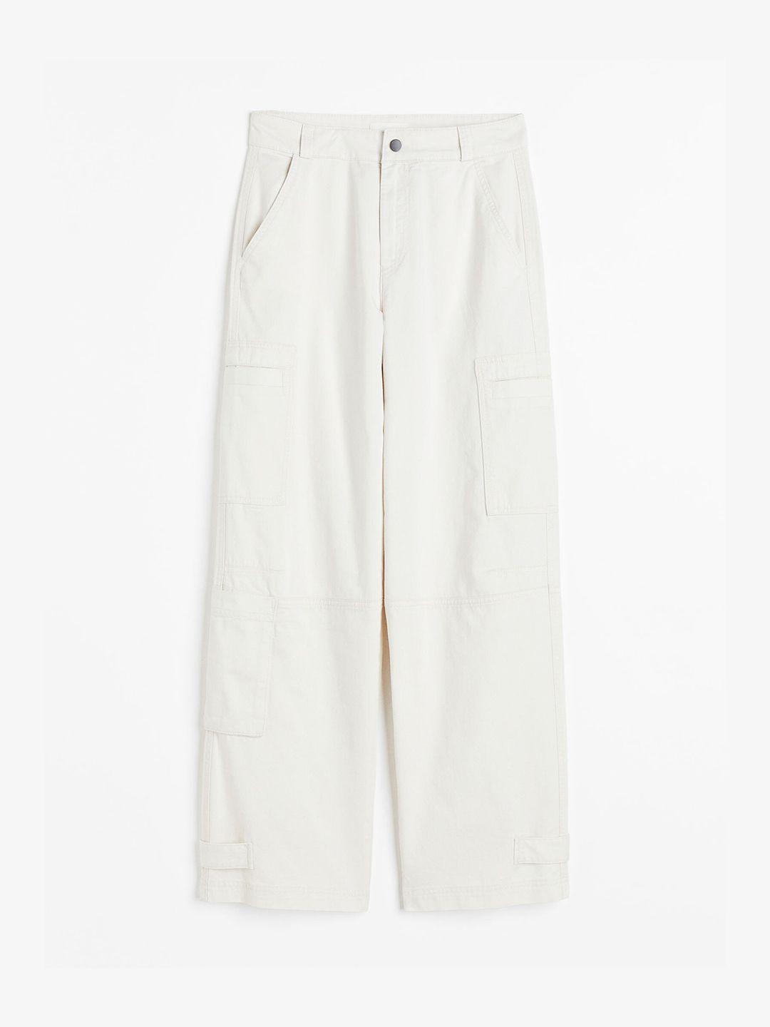 h&m women straight cargo trousers