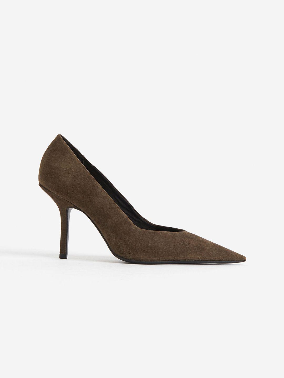 h&m women suede court shoes