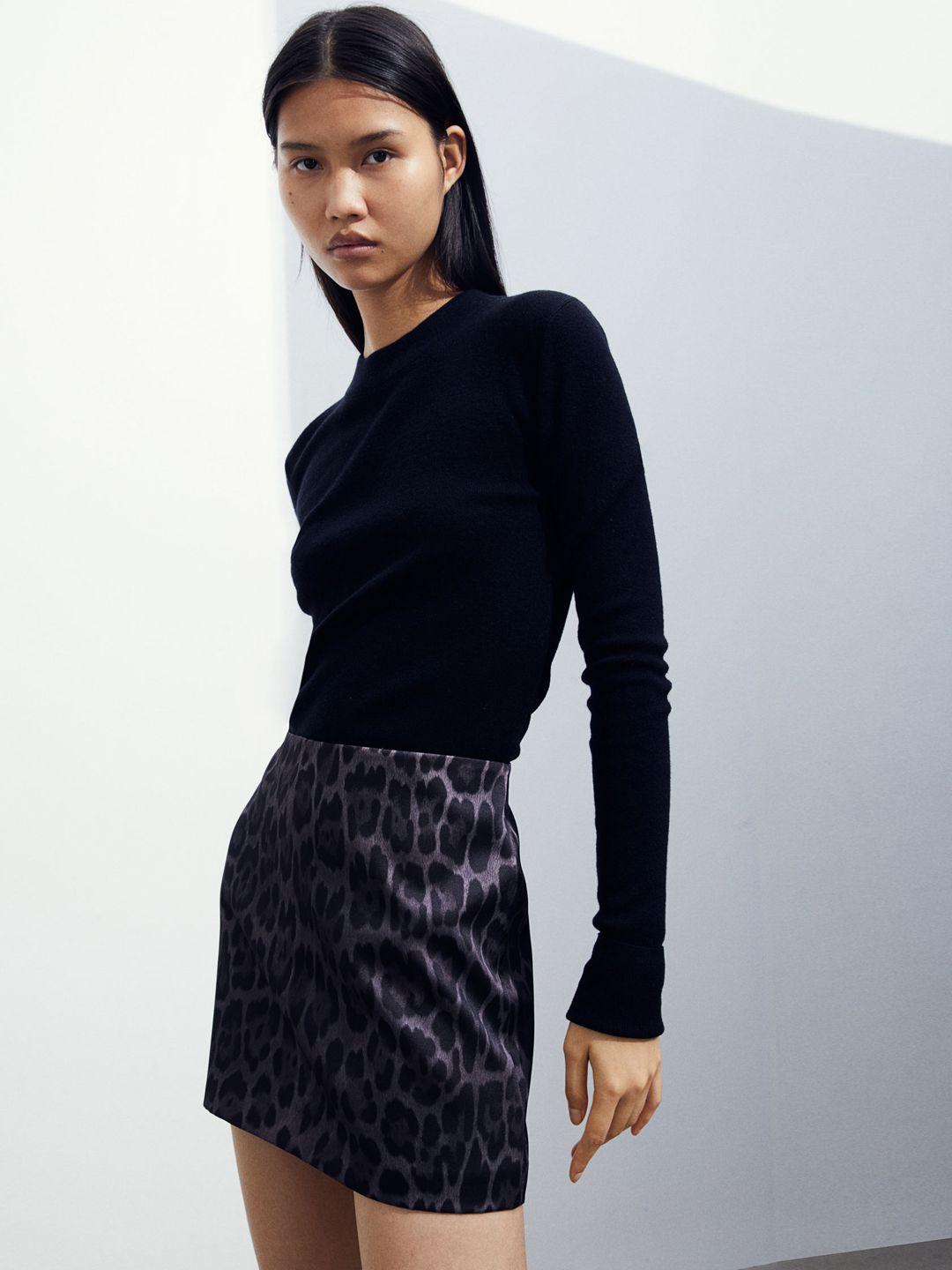 h&m women textured mini skirt