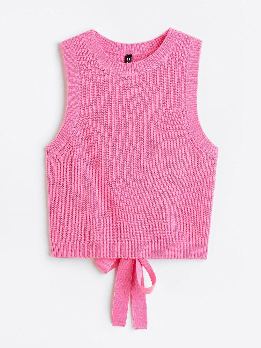 h&m women tie-detail acrylic sweater vest