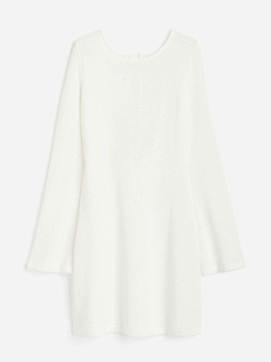 h&m women tie-detail knitted dress