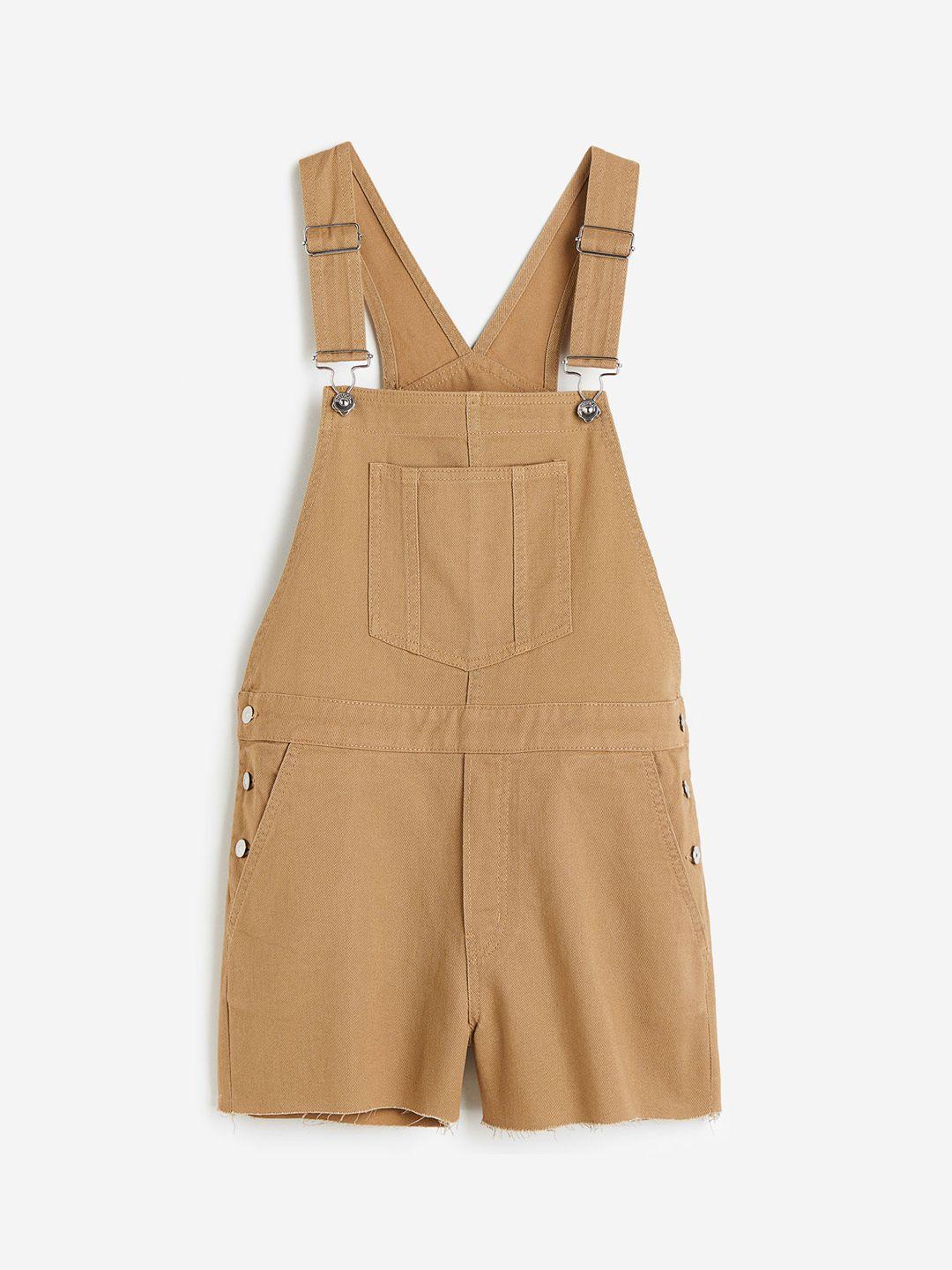 h&m women twill dungaree shorts