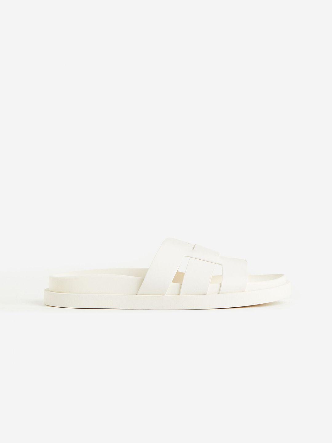 h&m women wide foot strap slides