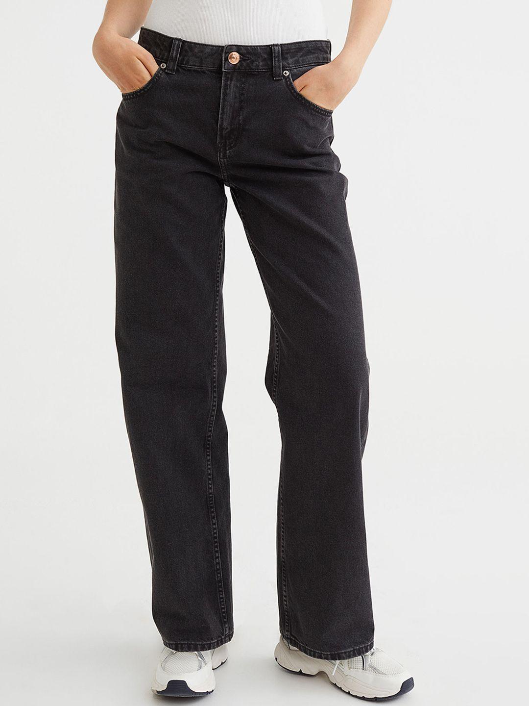 h&m women wide low waist jeans