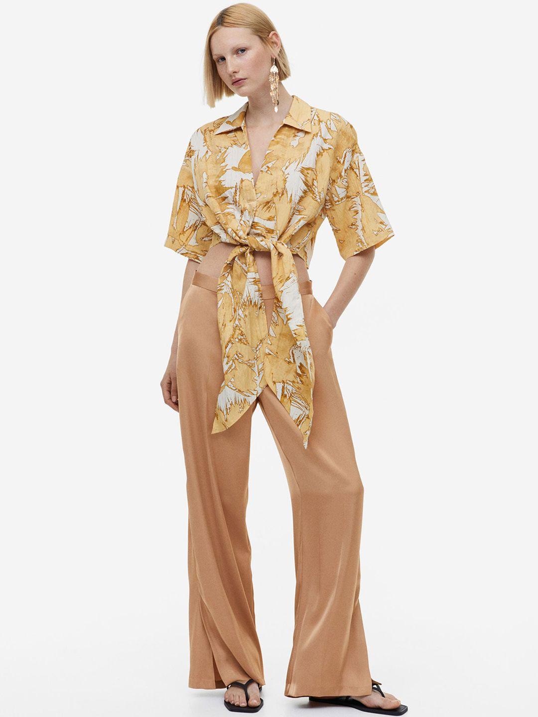 h&m women wide satin trousers