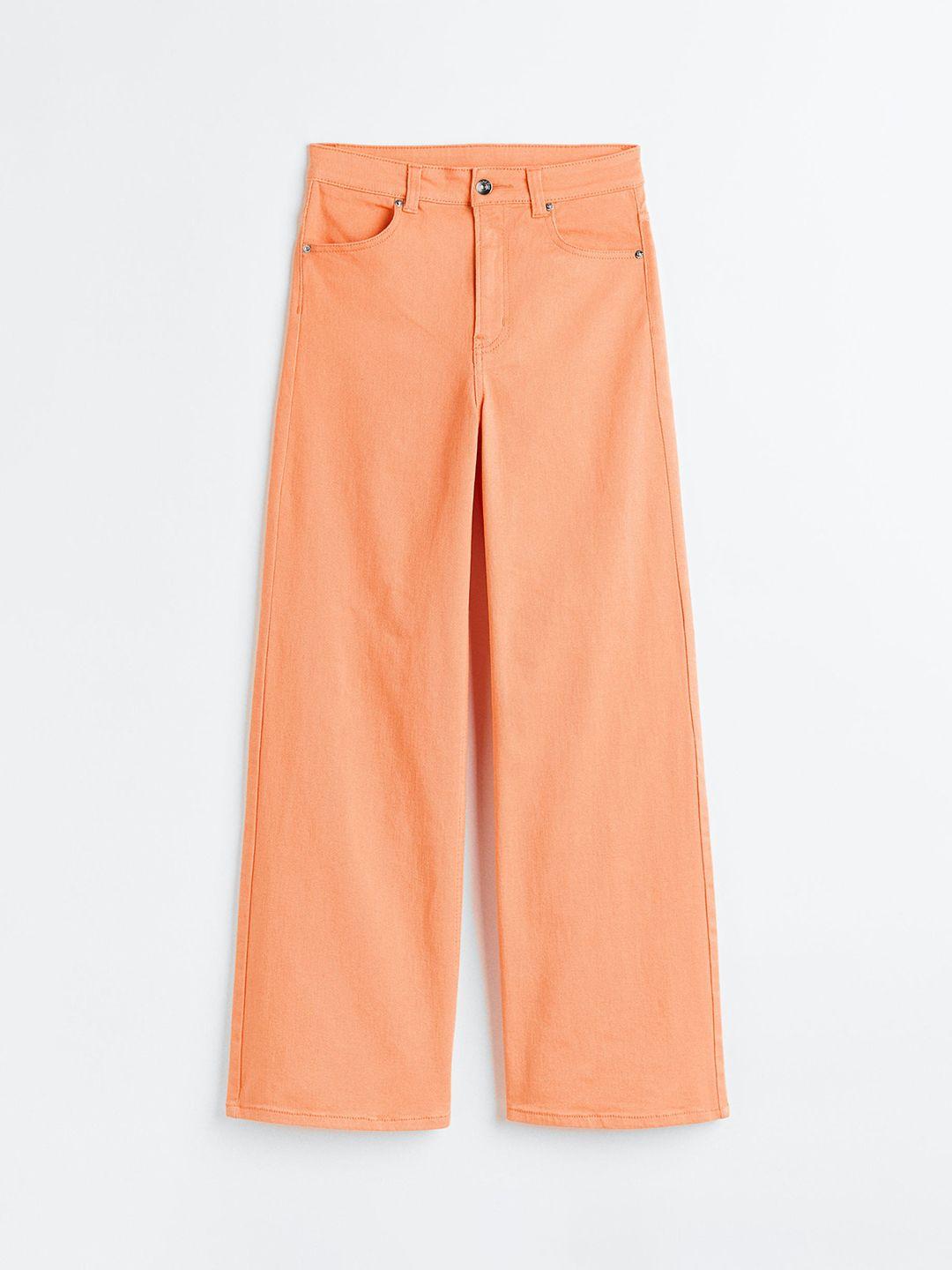 h&m women wide twill trousers