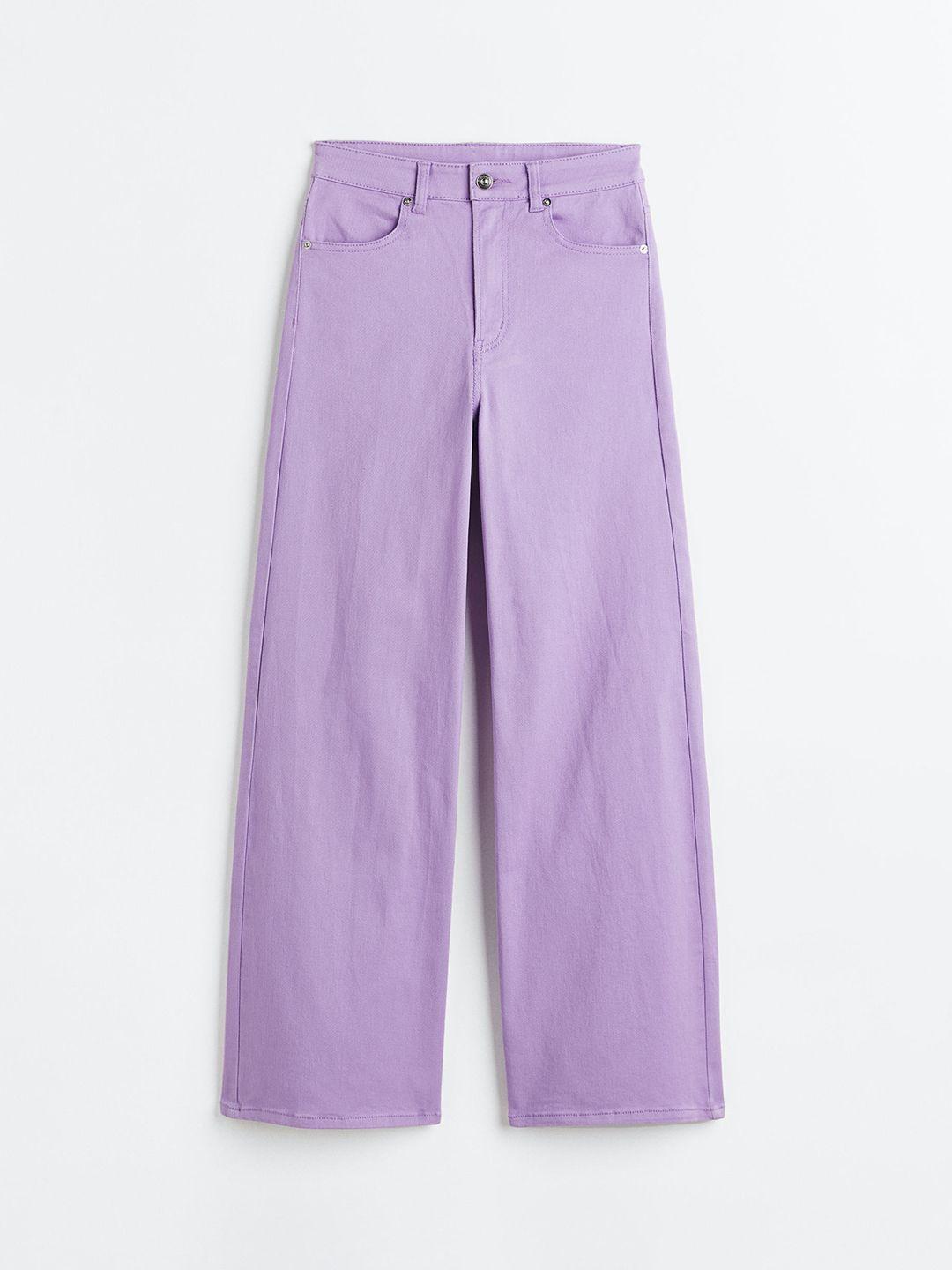 h&m women wide twill trousers