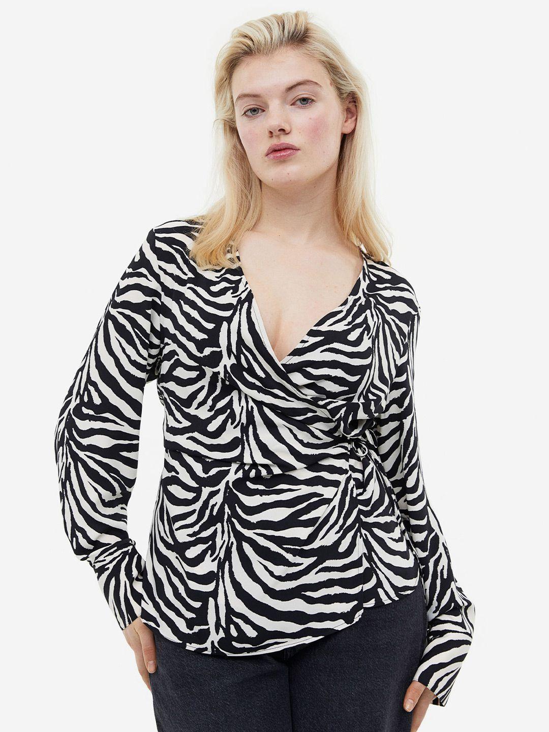 h&m women wrap blouse