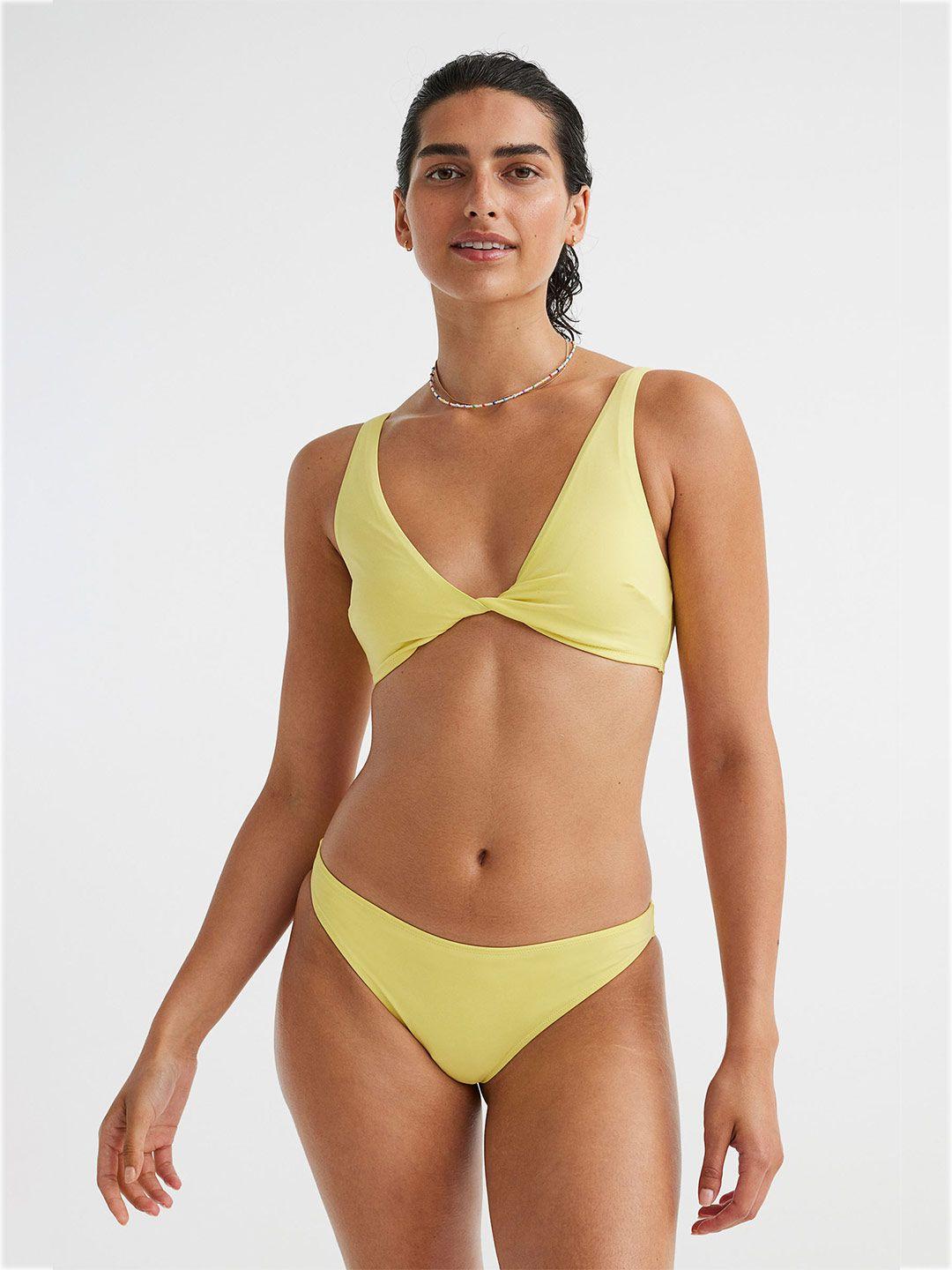 h&m women yellow padded bikini bra