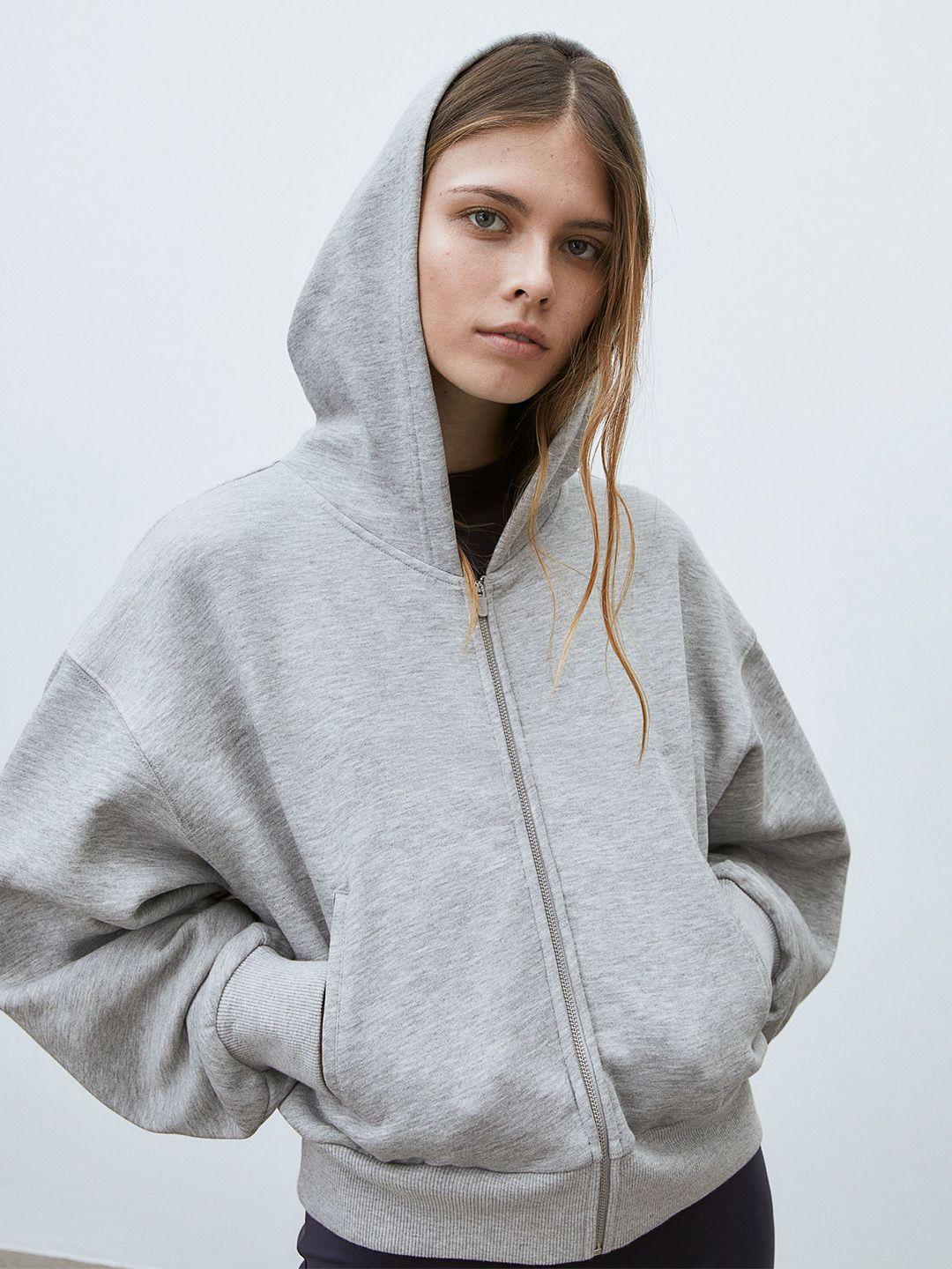 h&m women zip-through hoodie sweatshirt