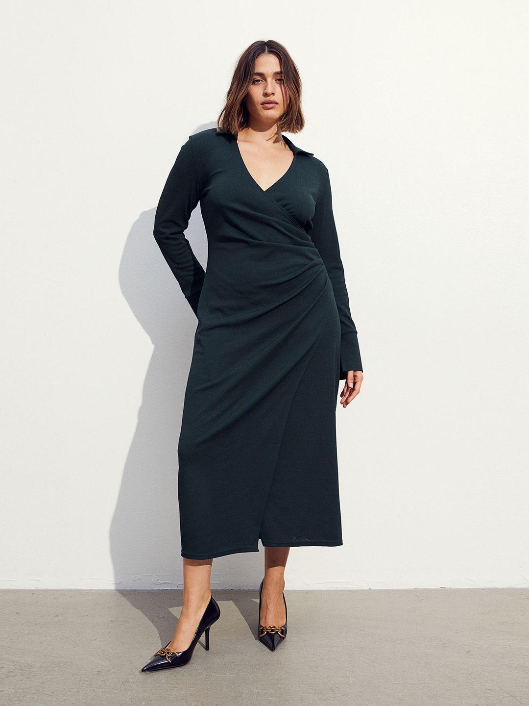 h&m wrap midi dress