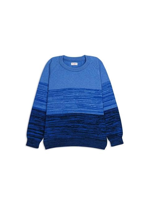 h by hamleys boys blue color block full sleeves sweater