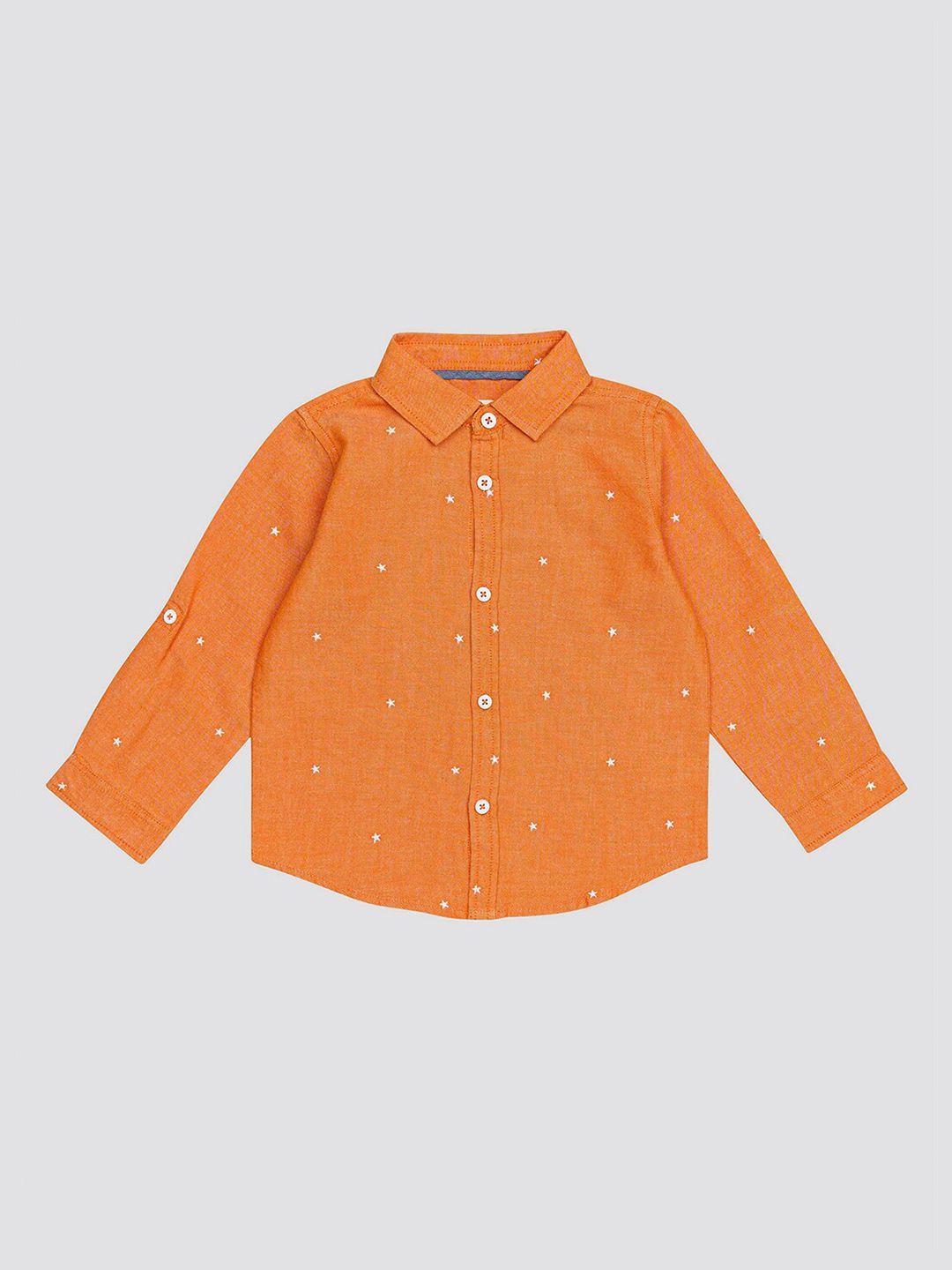 h by hamleys boys conversational embroidered spread collar pure cotton casual shirt