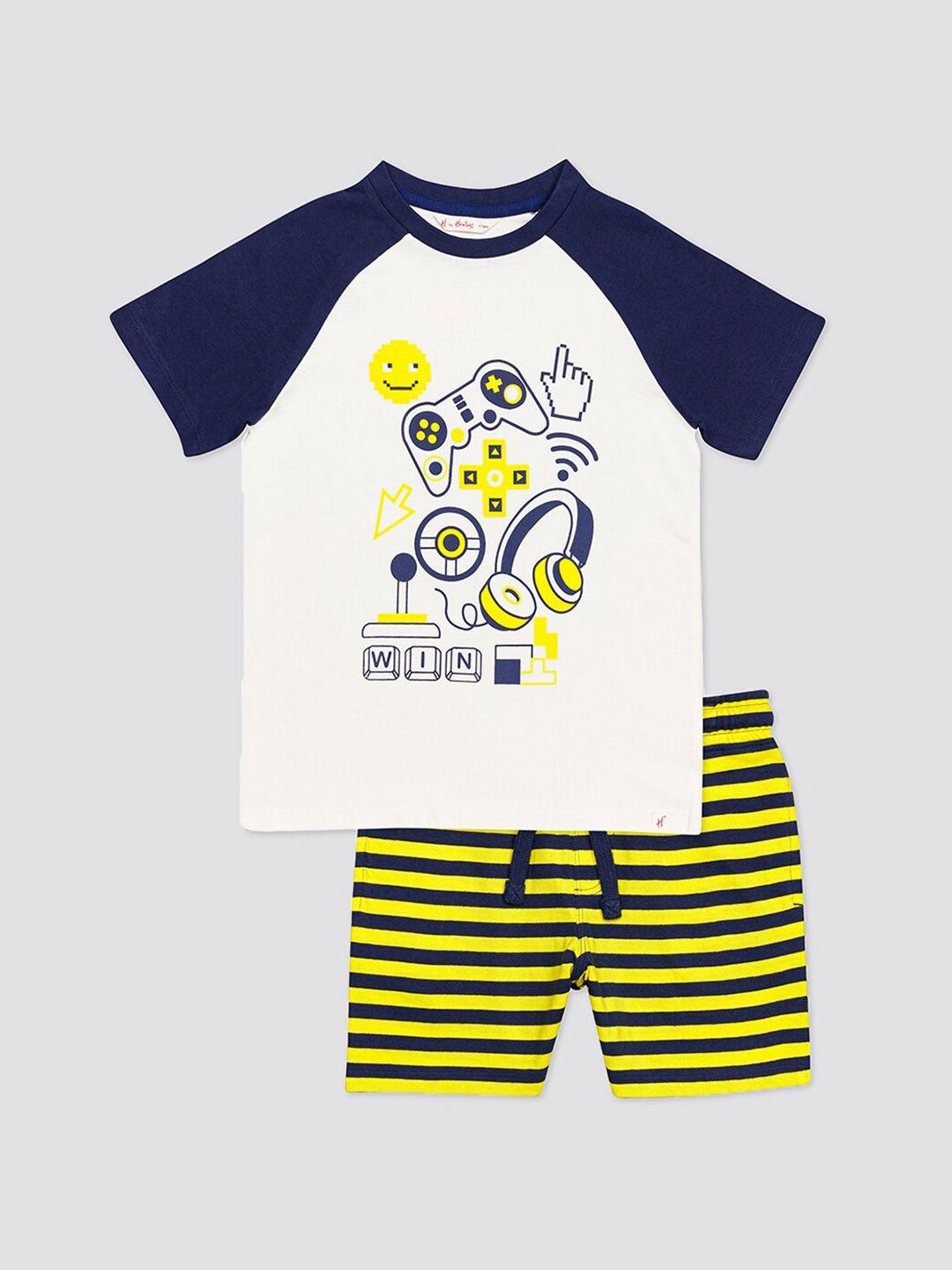 h by hamleys boys graphic printed t-shirt with shorts