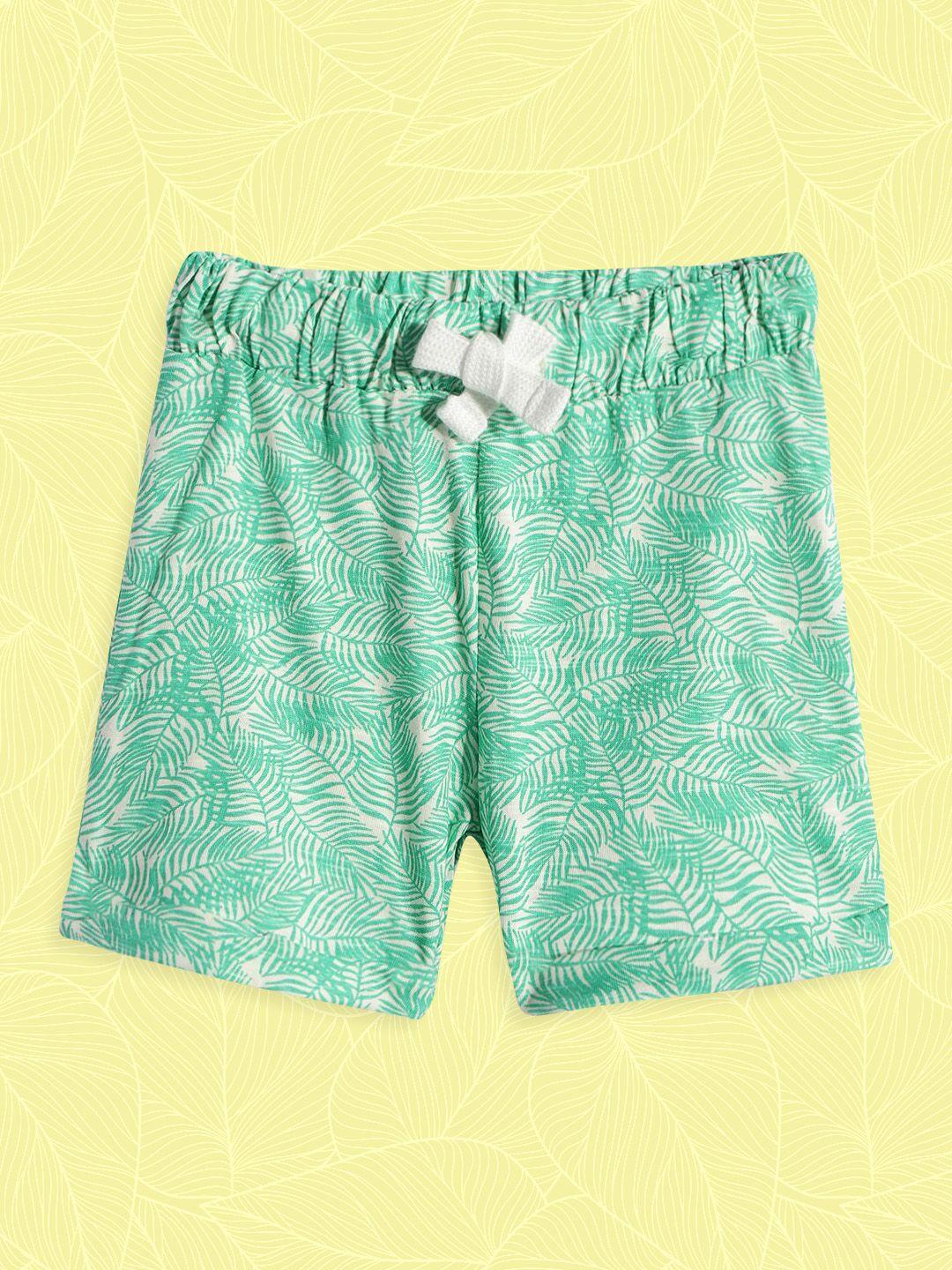 h by hamleys boys green printed pure cotton shorts