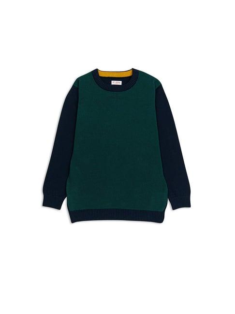h by hamleys boys green self design full sleeves sweater